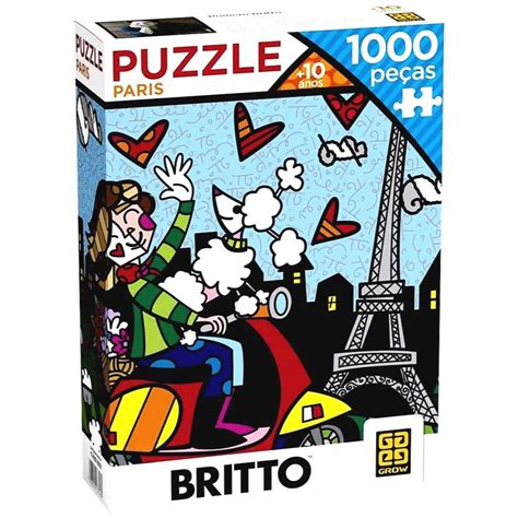 Quebra Cabeça Romero Britto 1000 Peças - Quebra Cabeça 1000 peças - Romero Britto Paris | Shopee Brasil