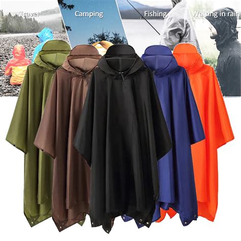 Portable Cape Raincoat Three In One Hood Waterproof Polyester Fiber