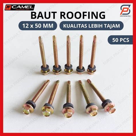 Jual Baut Roofing Camel 12x50 Isi 50 Pcs Baut Rangka Baja Ringan SDS