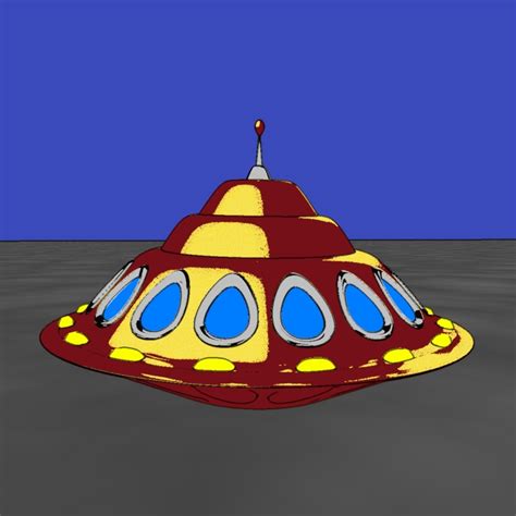 3d Flying Saucer Alien Model