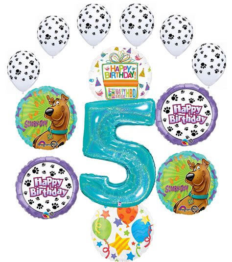 Scooby Doo 5th Birthday Party Supplies Balloon Bouquet Decorations