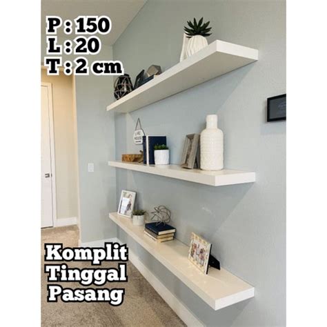 Jual Ambalan Dinding Minimalis Putih 60 X 20 X 2 Cm Jakarta Barat