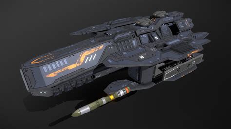 Scifi Torpedo Frigate Ripper Buy Royalty Free 3D Model By MSGDI