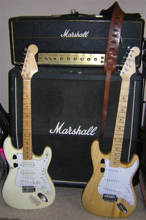 The Marshall And Two Strat Copies The Blonde Is A 70s Japanese Copy