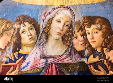 Detalle De La Pintura Religiosa Renacentista Que Muestra A La Virgen