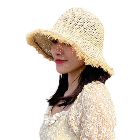 Honrane Breathable Straw Sun Hat Uv Protection Straw Sun Hat For Women