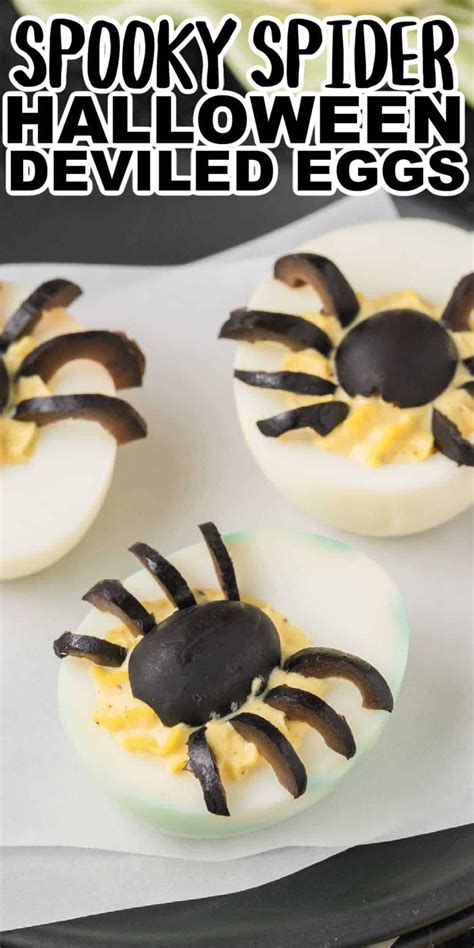 Spooky Spider Halloween Deviled Eggs Recipe • Midgetmomma