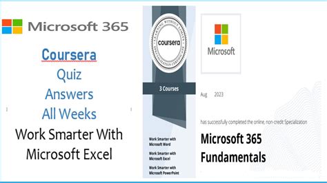 Work Smarter With Microsoft Excel All Weeks Quiz Answers Coursera