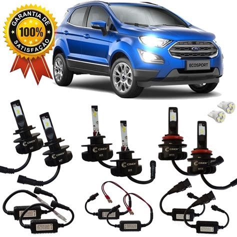 Kit Lampada Super Led Plus Ford Ecosport Farol E Milha R