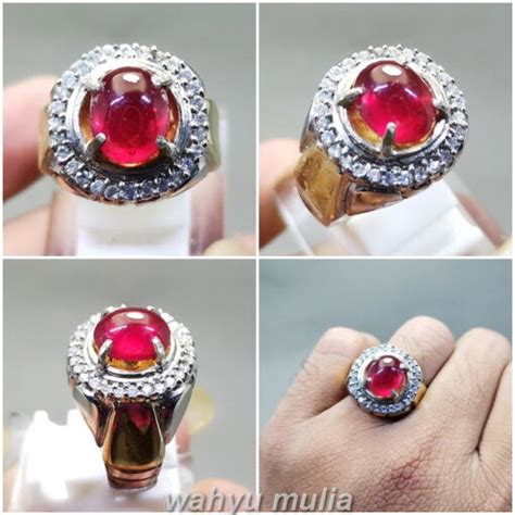 Batu Cincin Ruby Merah Delima Bagus Original Asli Kode 2394 Wahyu Mulia