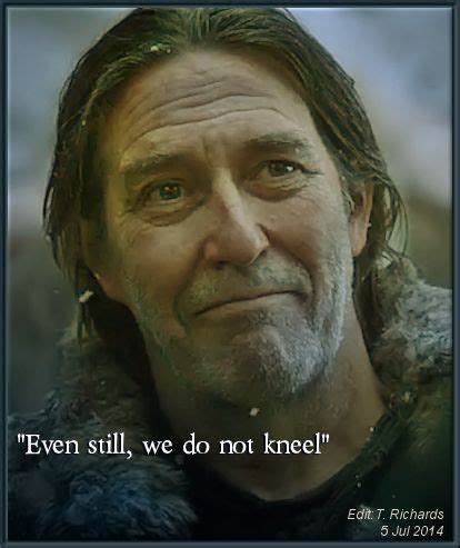 Ciarán Hinds as Mance Rayder in S4 E10 after the seige by Stannis