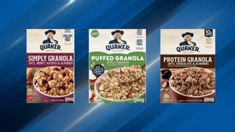 Quaker Oats Recalls Multiple Granola Bars Granola Cereals Due To