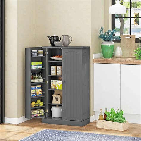 Homefort Farmhouse Kitchen Pantry Storage Cabinet With Doors And