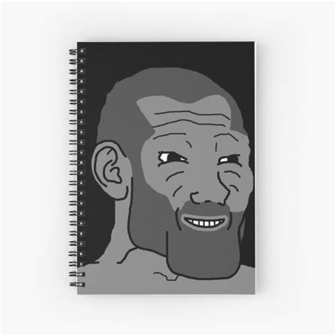 Giga Chad Wojak Meme Spiral Notebook For Sale By Notahorse Redbubble