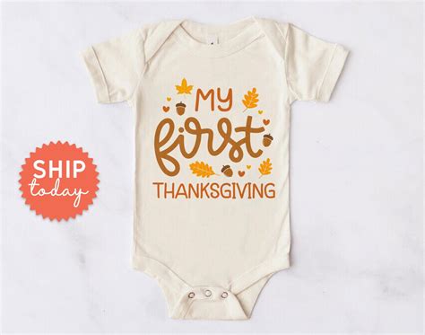 My First Thanksgiving Baby Onesies Brand Cute Thanksgiving Baby