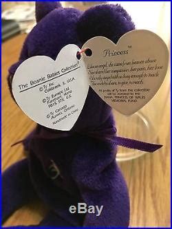 RARE 1997 Princess Diana Ty Beanie Baby PVC CHINA NO INSIDE STAMP Ty