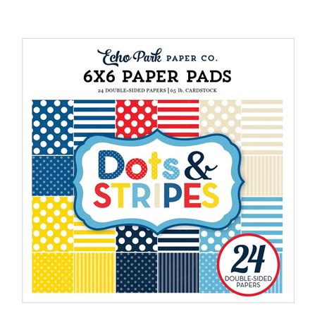 Echo Park Dots And Stripes Collection Summer Dots And Stripes 6x6 Paper Pad