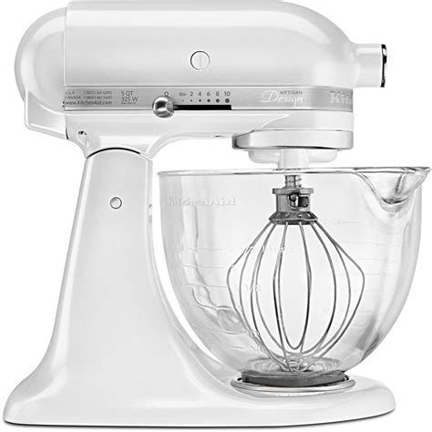 KitchenAid Artisan Designer 5 Qt Frosted Pearl White Stand Mixer