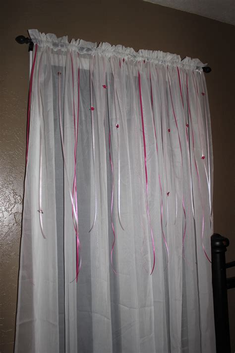 Make Your Own Custom Curtain By Adding Inexpensive Ribbon And Ribbon