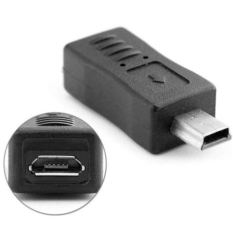 Adaptateur Micro Usb Femelle Vers Mini Usb Mâleconvertisseur Noir Black A2603 Cdiscount