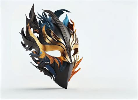 Premium Photo Realistic Luxury Carnival Mask On White Background