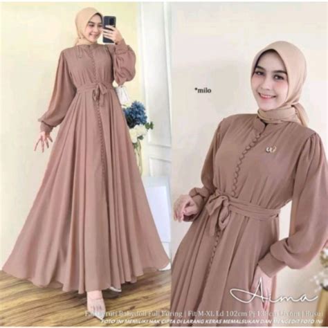 Jual Dress Wanita Terlaris Busui Friendly Ceruty Babydoll Aima Nagita