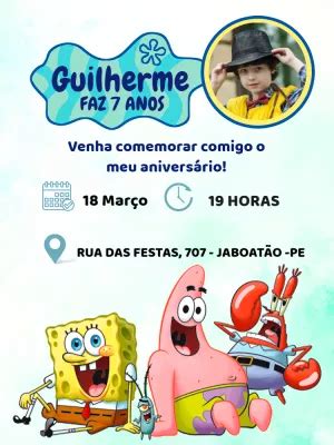 Hacer una invitación online de Bob Esponja digital Un increíble