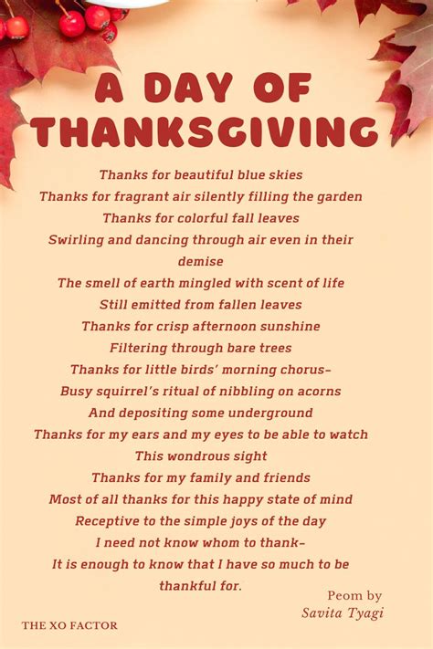 20 Thanksgiving Poems Celebrating Gratitude And Togetherness The Xo Factor