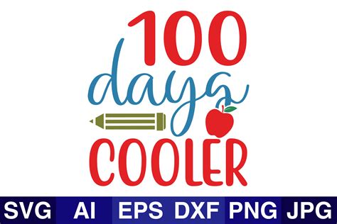 100 Days Cooler Svg Design Graphic By Svg Cut Files · Creative Fabrica