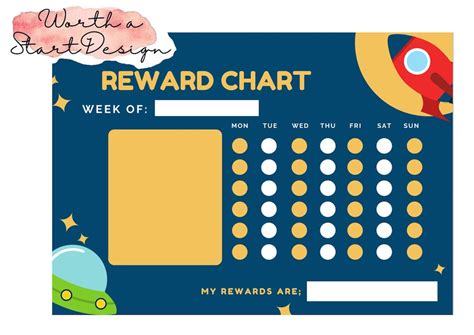 Customisable Rocket Reward Chart Etsy