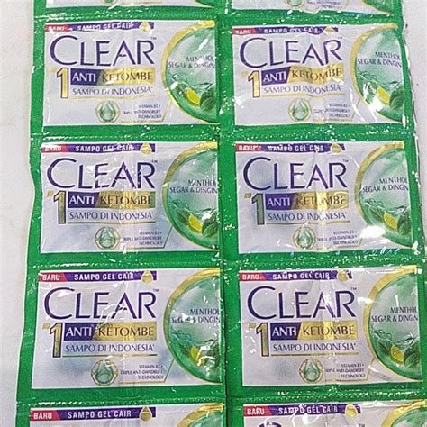 Jual Shampo Clear Menthol Segar Dingin Kemasan Sachet Ml Shopee