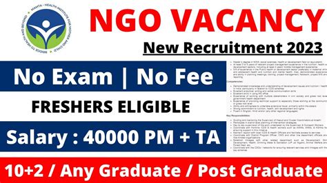 Ngo Job Vacancy Salary Ta Freshers Eligible Ngo Jobs