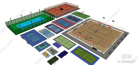 现代羽毛球场su模型下载【id399898347】知末su模型网
