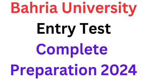 Bahria University Entry Test Preparation I Bahria University