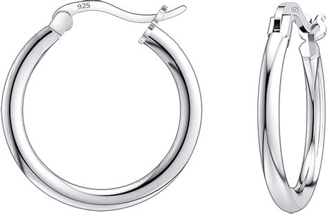 Savlano 925 Sterling Silver Round Hoop Earrings For Women Girls And Men