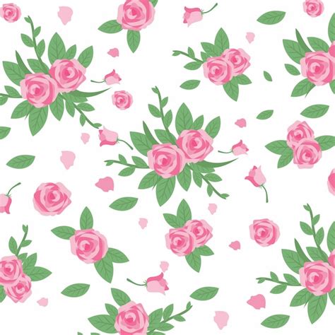 Premium Vector | Pink rose pattern vector illustration