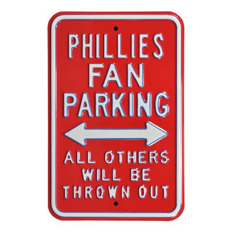 Philadelphia Phillies 12 X 18 Steel Parking Sign