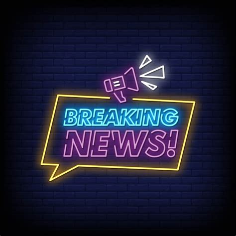 Premium Vector Breaking News Neon Signs Style Text Vector