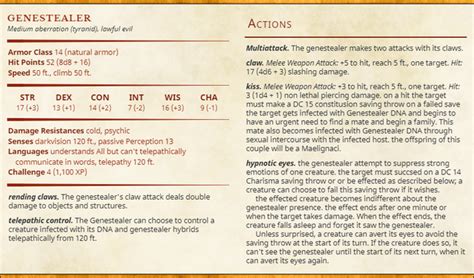 My Homebrew Statblock For Genestealers From 40k Oc Rdnd