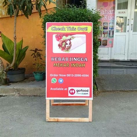 Standing Banner Kayu Ukuran X Cm Banner X Cm Papan Promosi