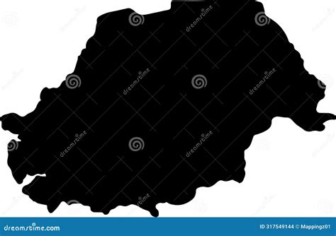 Northern Sierra Leone Silhouette Map With Transparent Background Vector