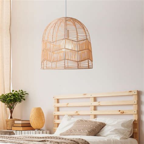 Arturesthome Hand Woven Rattan Pendant Lighting Fixture Bohemian