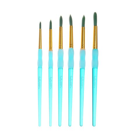 Hello Hobby Round Synthetic Bristle Art Brushes 6 Pack Age Group 3