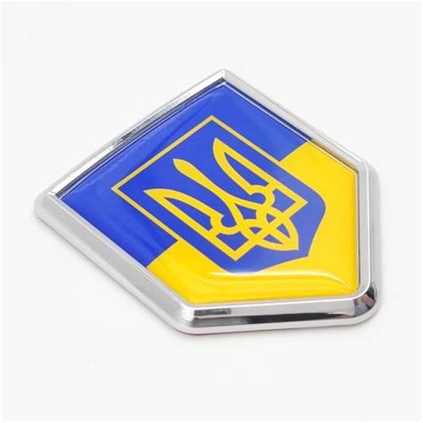 Ukrainian Trident Chrome Decal Emblem Ukraine Tryzub 3d