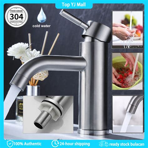 Sus Stainless Lavatory Faucet Steel Bathroom Wash Sink Faucet Basin