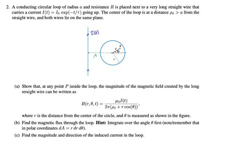 Conducting Circular Loop Of Radius A And Resistance R Solvedlib