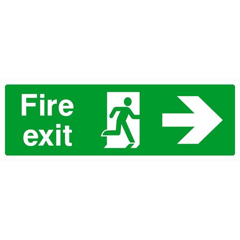 Fire Exit Sign Right Arrow Exit Sign Emergency Exit Signs Sign