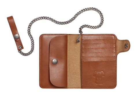 Premium Biker Leather Tan Wallet With Chain Triumph Heritage