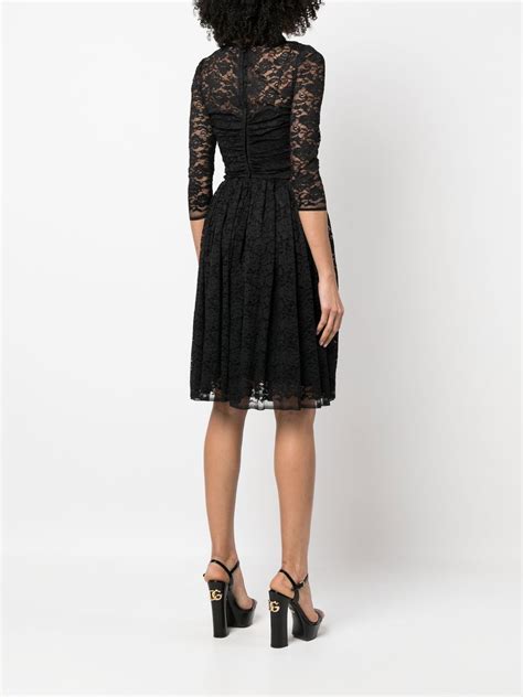 Dolce And Gabbana Pre Owned 2000s A Line Lace Dress Black Farfetch