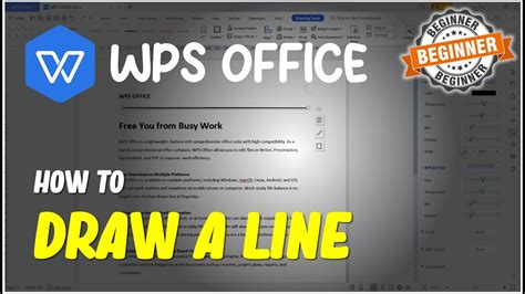 Wps Office How To Draw A Line Youtube